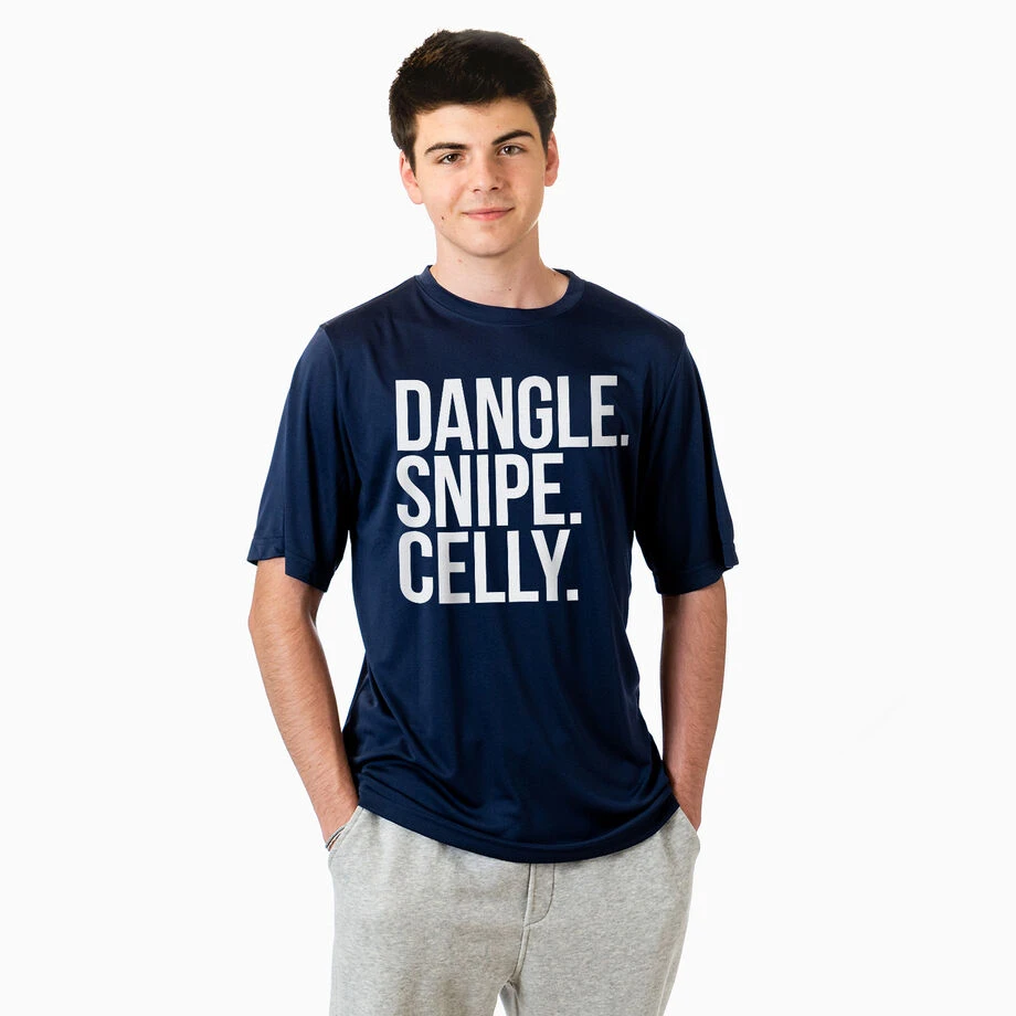 Hockey Short Sleeve Performance Tee - Dangle Snipe Celly Words 2 Hockey Short Sleeve Performance Tee - Dangle Snipe Celly Words - Image 2
