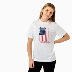 Hockey Short Sleeve Performance Tee - American Flag 7 Hockey Short Sleeve Performance Tee - American Flag -Sport Play Mode hk 05649 WHITE MODEL F