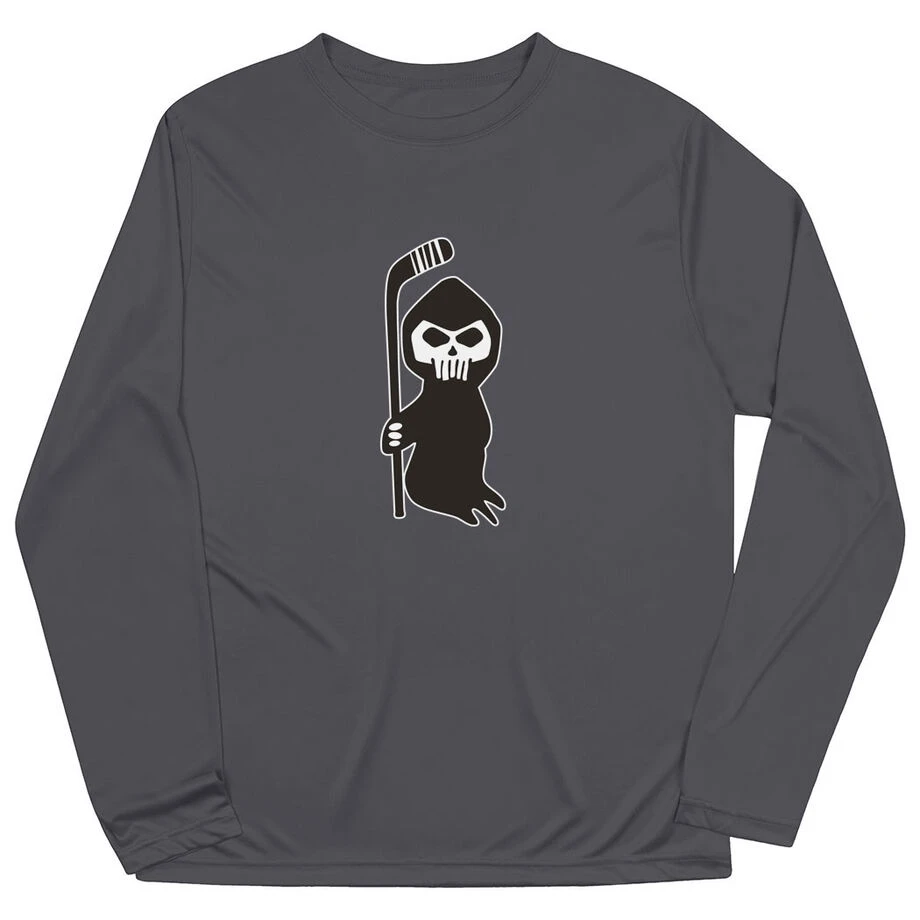 Hockey Long Sleeve Performance Tee - Hockey Reaper 1 Hockey Long Sleeve Performance Tee - Hockey Reaper