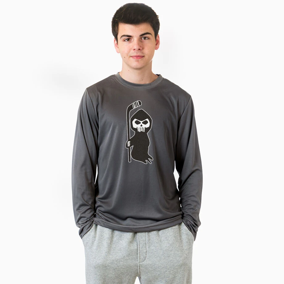 Hockey Long Sleeve Performance Tee - Hockey Reaper 2 Hockey Long Sleeve Performance Tee - Hockey Reaper - Image 2