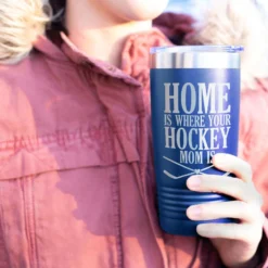 Hockey 20oz. Double Insulated Tumbler - Home Is Where Your Hockey Mom Is -Sport Play Mode hk 05757 ROYAL MODEL