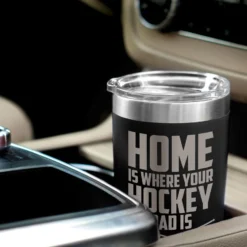 Hockey 20oz. Double Insulated Tumbler - Home Is Where Your Hockey Dad Is -Sport Play Mode hk 05758 BLACK CAR