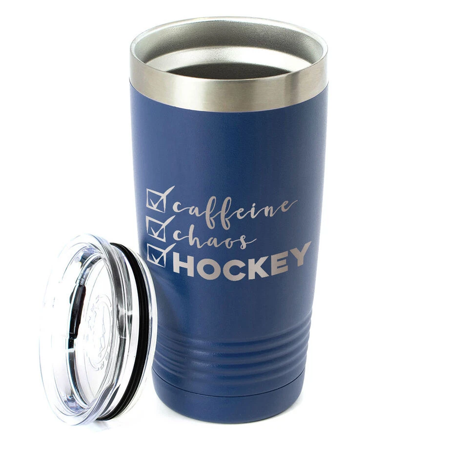 Hockey 20oz. Double Insulated Tumbler - Caffeine, Chaos And Hockey 2 Hockey 20oz. Double Insulated Tumbler - Caffeine, Chaos And Hockey - Image 2