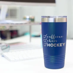 Hockey 20oz. Double Insulated Tumbler - Caffeine, Chaos And Hockey 13 Hockey 20oz. Double Insulated Tumbler - Caffeine, Chaos And Hockey -Sport Play Mode hk 05765 ROYAL DESK