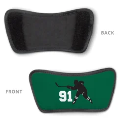 Hockey Repwell® Slide Sandals - Hockey Slapshot With Number -Sport Play Mode hk 05778 GREENBLACK DETAIL