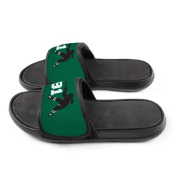 Hockey Repwell® Slide Sandals - Hockey Slapshot With Number -Sport Play Mode hk 05778 GREENBLACK SIDE