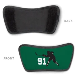 Hockey Repwell® Sandal Straps - Hockey Slapshot With Number -Sport Play Mode hk 05778 STRAPS GREENBLACK DETAIL