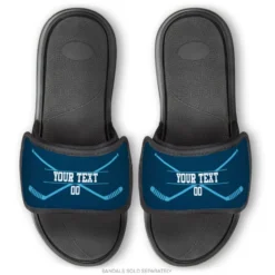 Hockey Repwell® Sandal Straps - Personalized Crossed Sticks -Sport Play Mode hk 05780 STRAPS NAVYCAROLINA EXAMPLE