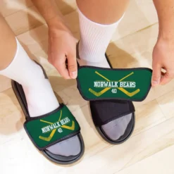 Hockey Repwell® Slide Sandals - Personalized Goalie Crossed Sticks 8 Hockey Repwell® Slide Sandals - Personalized Goalie Crossed Sticks -Sport Play Mode hk 05781 GREENYELLOW LIFESTYLE