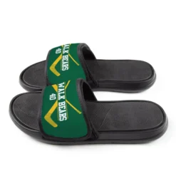 Hockey Repwell® Slide Sandals - Personalized Goalie Crossed Sticks 10 Hockey Repwell® Slide Sandals - Personalized Goalie Crossed Sticks -Sport Play Mode hk 05781 GREENYELLOW SIDE