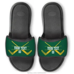 Hockey Repwell® Sandal Straps - Personalized Goalie Crossed Sticks 8 Hockey Repwell® Sandal Straps - Personalized Goalie Crossed Sticks -Sport Play Mode hk 05781 STRAPS GREENYELLOW EXAMPLE