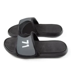 Hockey Repwell® Slide Sandals - Puck And Number Reflected 8 Hockey Repwell® Slide Sandals - Puck And Number Reflected -Sport Play Mode hk 05784 GRAY SIDE