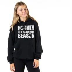 Hockey Hooded Sweatshirt - Hockey Is My Favorite Season -Sport Play Mode hk 05831 BLACK GIRLS
