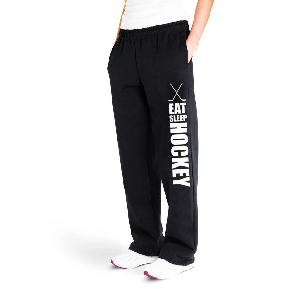 Hockey Fleece Sweatpants - Eat Sleep Hockey 1 Hockey Fleece Sweatpants - Eat Sleep Hockey