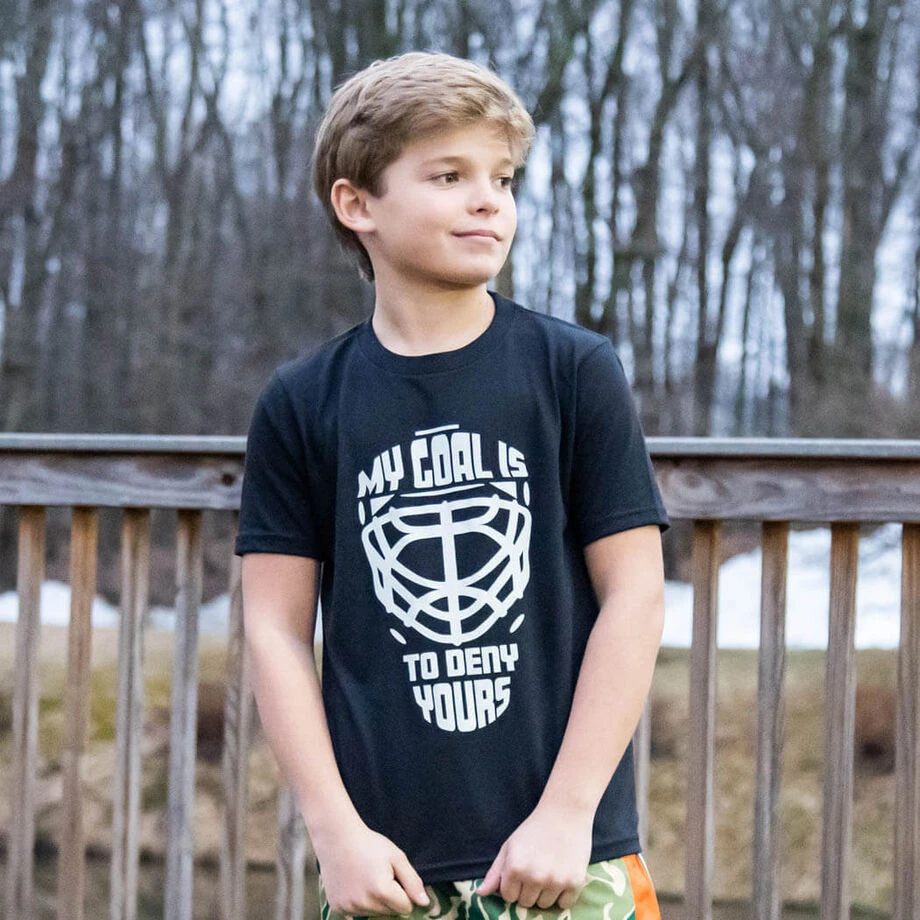 Hockey Short Sleeve T-Shirt - My Goal Is To Deny Yours Goalie Mask 5 Hockey Short Sleeve T-Shirt - My Goal Is To Deny Yours Goalie Mask - Image 5