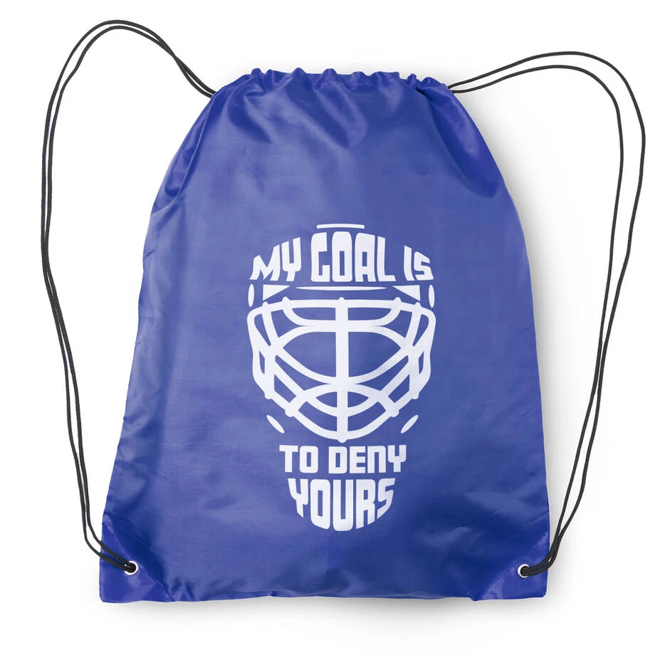 Hockey Drawstring Backpack - My Goal Is To Deny Yours Goalie Mask 2 Hockey Drawstring Backpack - My Goal Is To Deny Yours Goalie Mask - Image 2