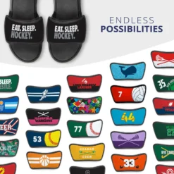 Hockey Repwell® Sandal Straps - Eat. Sleep. Hockey. -Sport Play Mode hk 05912 STRAPS BLACK MULTI