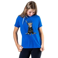 Hockey Short Sleeve T-Shirt - Hunter The Hockey Dog 6 Hockey Short Sleeve T-Shirt - Hunter The Hockey Dog -Sport Play Mode hk 05916 ROYAL GIRLS