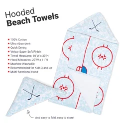 Hockey Hooded Towel - Rather Be Playing Hockey -Sport Play Mode hk 06058 DETAILS