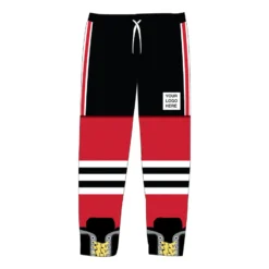 Custom Team Hockey Lounge Pants - Player 27 Custom Team Hockey Lounge Pants - Player -Sport Play Mode hk 06059 BLACKREDWHITE CH LOGO