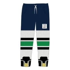 Custom Team Hockey Lounge Pants - Player 29 Custom Team Hockey Lounge Pants - Player -Sport Play Mode hk 06059 BLUEWHITEGREEN HT LOGO
