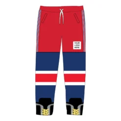 Custom Team Hockey Lounge Pants - Player 34 Custom Team Hockey Lounge Pants - Player -Sport Play Mode hk 06059 REDBLUEWHITE NY LOGO