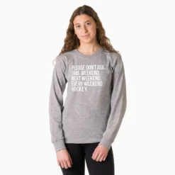 Hockey Tshirt Long Sleeve - All Weekend Hockey -Sport Play Mode hk 06103 GRAY FEMALE