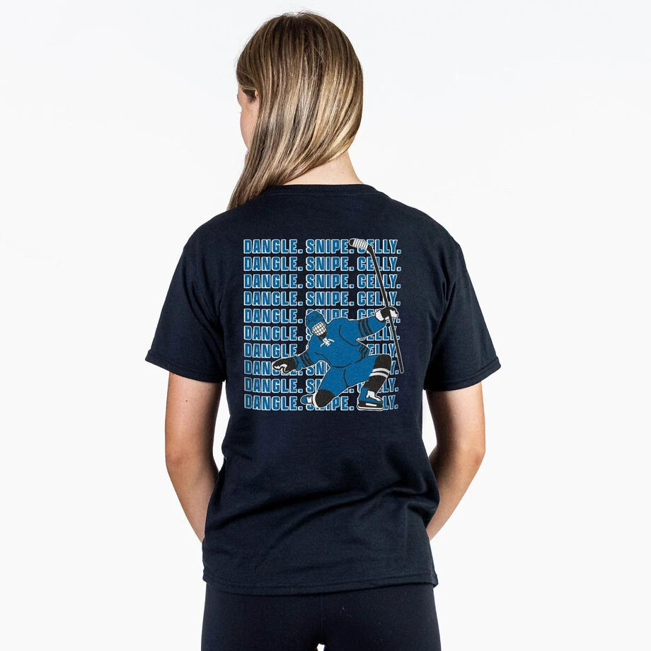 Hockey Short Sleeve T-Shirt - Dangle Snipe Celly Player (Back Design) 3 Hockey Short Sleeve T-Shirt - Dangle Snipe Celly Player (Back Design) - Image 3