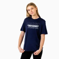 Hockey Short Sleeve Performance Tee - 24-7 Hockey -Sport Play Mode hk 06175 NAVY MODEL F