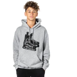Hockey Hooded Sweatshirt - Play Hockey -Sport Play Mode hk 06186 GRAY BOYS