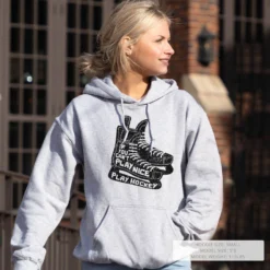 Hockey Hooded Sweatshirt - Play Hockey -Sport Play Mode hk 06186 GRAY LIFESTYLE FEMALE