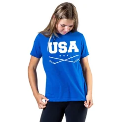 Hockey T-Shirt Short Sleeve - USA Hockey -Sport Play Mode hk 06239 ROYAL GIRLS