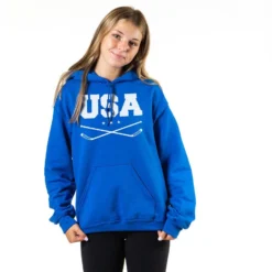 Hockey Hooded Sweatshirt - USA Hockey -Sport Play Mode hk 06241 ROYAL GIRLS