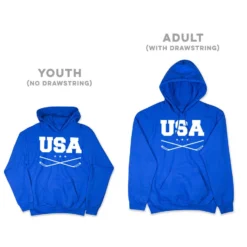 Hockey Hooded Sweatshirt - USA Hockey -Sport Play Mode hk 06241 ROYAL SIZE