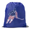 Hockey Drawstring Backpack - Hockey Stars And Stripes Player