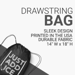 Hockey Drawstring Backpack - Just Add Ice -Sport Play Mode hk 06265 BLACK DETAILS