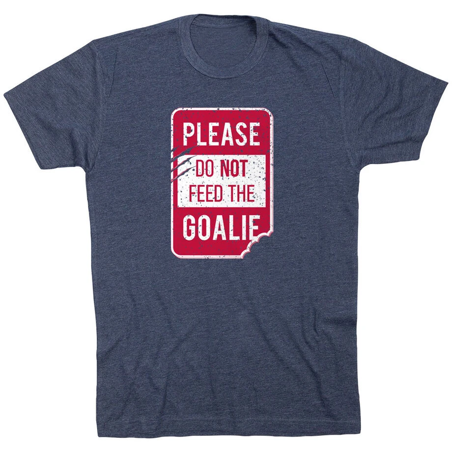 Hockey Short Sleeve T-Shirt - Don't Feed The Goalie 1 Hockey Short Sleeve T-Shirt - Don't Feed The Goalie