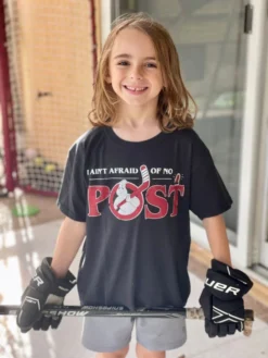 Hockey Short Sleeve T-Shirt - Ain't Afraid Of No Post 14 Hockey Short Sleeve T-Shirt - Ain't Afraid Of No Post -Sport Play Mode hk 06432 BLACK LIFESTYLE