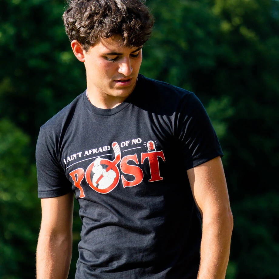 Hockey Short Sleeve T-Shirt - Ain't Afraid Of No Post 5 Hockey Short Sleeve T-Shirt - Ain't Afraid Of No Post - Image 5