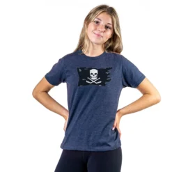 Hockey Short Sleeve T-Shirt - Hockey Pirate Flag 6 Hockey Short Sleeve T-Shirt - Hockey Pirate Flag -Sport Play Mode hk 06518 NAVY GIRLS