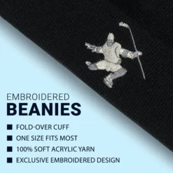 Hockey Embroidered Beanie - Dangle Snipe Celly 7 Hockey Embroidered Beanie - Dangle Snipe Celly -Sport Play Mode hk 06603 DETAILS