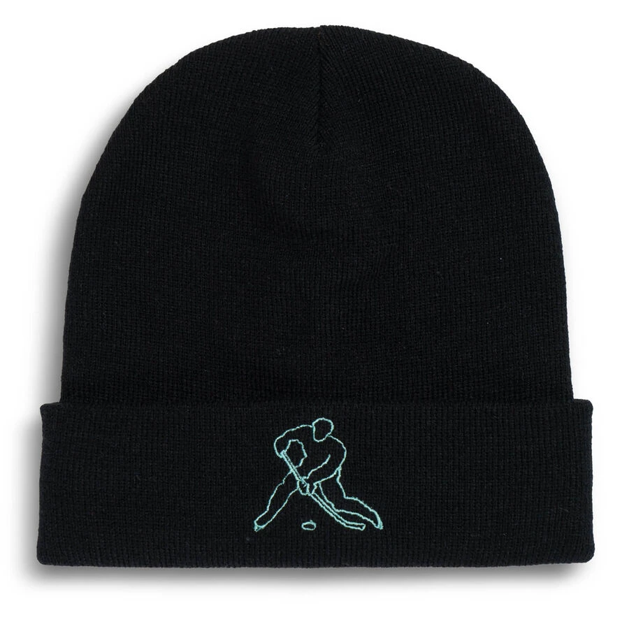 Hockey Embroidered Beanie - Hockey Player 1 Hockey Embroidered Beanie - Hockey Player