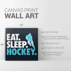 Hockey Canvas Wall Art - Eat Sleep Hockey -Sport Play Mode hk 06607 DETAILS