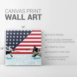 Hockey Canvas Wall Art - Patriotic Hockey -Sport Play Mode hk 06608 DETAILS