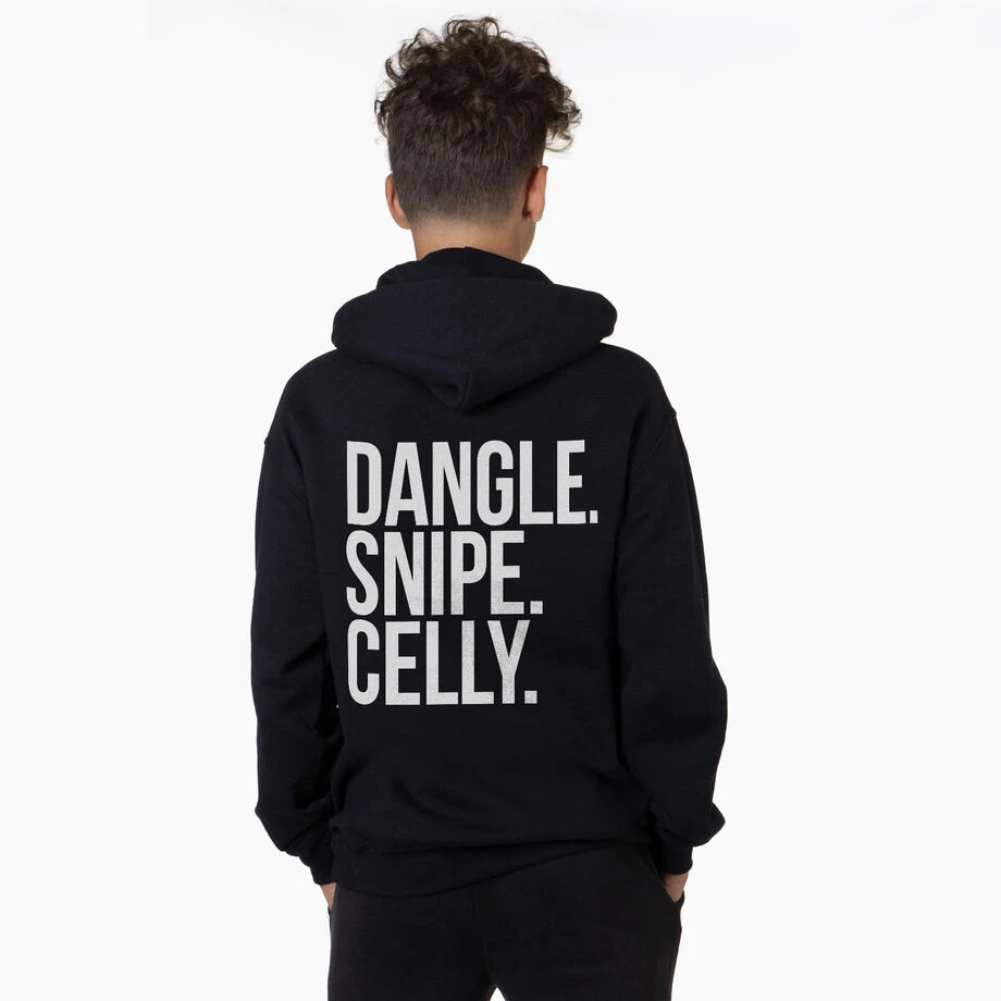 Hockey Hooded Sweatshirt - Dangle Snipe Celly Words (Back Design) 2 Hockey Hooded Sweatshirt - Dangle Snipe Celly Words (Back Design) - Image 2