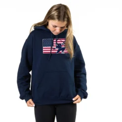 Hockey Hooded Sweatshirt - Patriotic Hockey -Sport Play Mode hk 06726 NAVY FEMALE