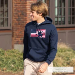 Hockey Hooded Sweatshirt - Patriotic Hockey -Sport Play Mode hk 06726 NAVY LIFESTYLE MALE
