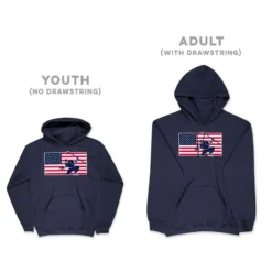 Hockey Hooded Sweatshirt - Patriotic Hockey -Sport Play Mode hk 06726 NAVY SIZE