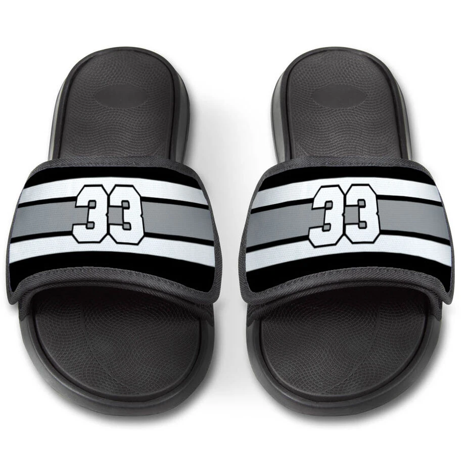 Hockey Repwell® Slide Sandals - Number Stripes 2 Hockey Repwell® Slide Sandals - Number Stripes - Image 2