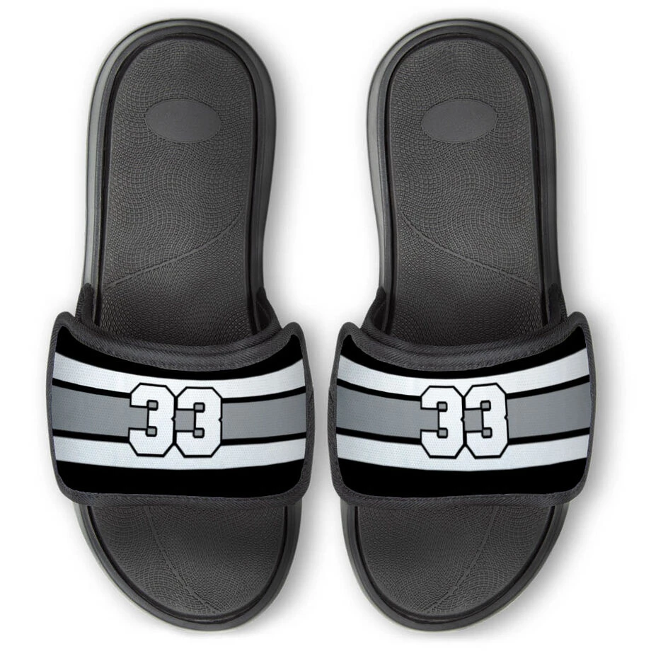 Hockey Repwell® Slide Sandals - Number Stripes 1 Hockey Repwell® Slide Sandals - Number Stripes